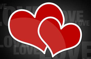 Image showing Red heart on black background