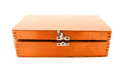 Image showing Opened vintage wooden chest