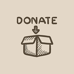 Image showing Donation box sketch icon.