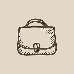 Image showing Female handbag sketch icon.