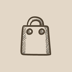 Image showing Shopping bag sketch icon.