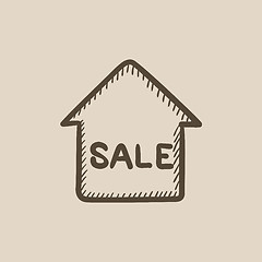 Image showing House for sale sketch icon.