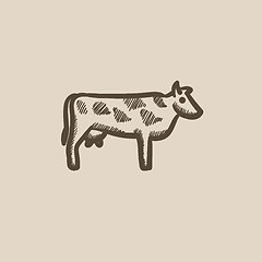Image showing Cow sketch icon.