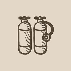 Image showing Oxygen tank sketch icon.