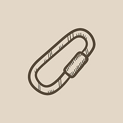 Image showing Climbing carabiner sketch icon.