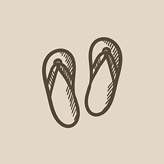 Image showing Beach slipper sketch icon.