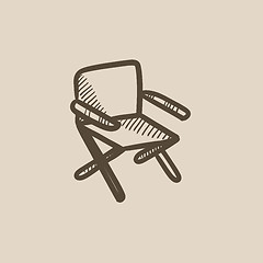 Image showing Folding chair sketch icon.