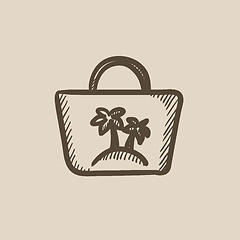 Image showing Beach bag sketch icon.