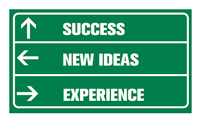 Image showing Success ,new ideas, experience or road sign