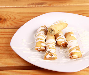 Image showing Rolled pancakes