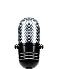 Image showing Vintage Microphone Isolated Over White Background