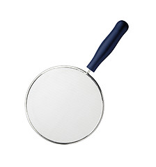 Image showing Domestic metal sieve on white background