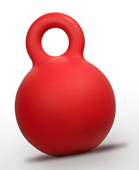 Image showing Red dumbbell Weights on white background