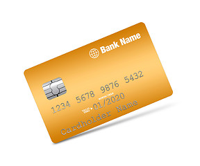 Image showing Golden credit card on a white background