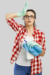 Image showing Tired of cleaning