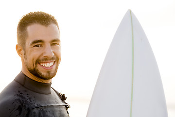 Image showing Surfing makes me smile