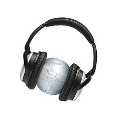 Image showing globus with headphones