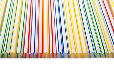 Image showing The background of colorful straws