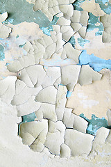 Image showing Old paint peeling from wall close up