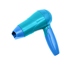 Image showing Blue hair dryer isolated