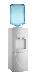 Image showing White cooler with water bottle