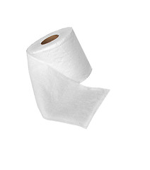 Image showing one roll of soft toilet paper isolated on white