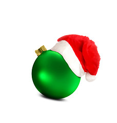 Image showing green ball with christmas hat