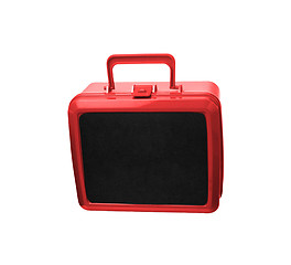 Image showing Plastic travel suitcase ready
