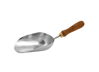 Image showing shovel with wooden handle