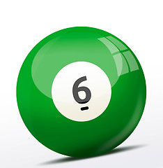 Image showing Number six billiard ball