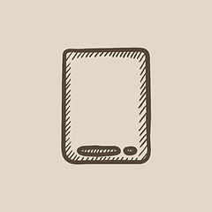 Image showing Touch screen tablet sketch icon.