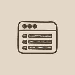 Image showing Browser window with folder contents sketch icon.