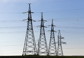 Image showing High-voltage power poles