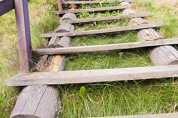 Image showing Old wooden ladder