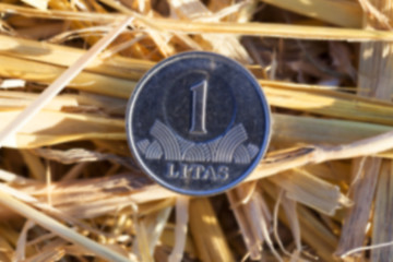 Image showing coin in the straw