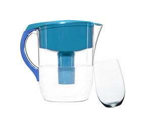 Image showing water filter with glass isolated on white