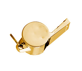 Image showing Golden whistle pendant isolated on white
