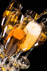 Image showing Champagne pour in a glass