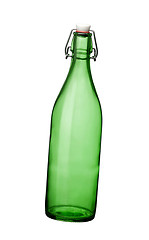 Image showing Green bottle isolated on the white background