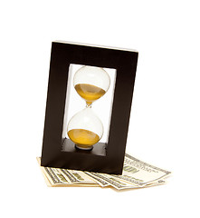 Image showing Sand clock with money