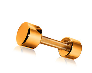 Image showing golden dumbbell