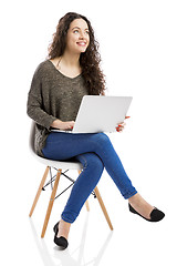 Image showing Woman working with a laptop