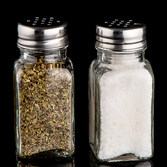 Image showing  Salt and oregano shakers