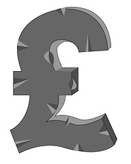 Image showing Sign pound sterling  from stone