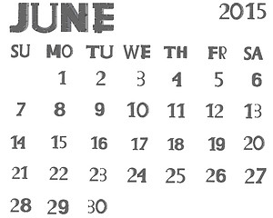 Image showing Calendar 2015 June 