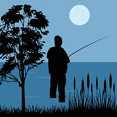 Image showing Fisherman goes fishing