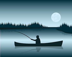 Image showing Fisherman in boat