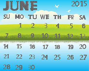 Image showing Calendar 2015 June 