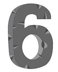 Image showing Numeral six