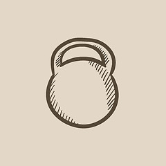 Image showing Kettlebell sketch icon.